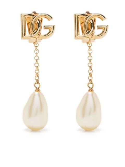 logo drop earrings by DOLCE&GABBANA