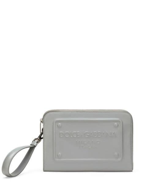 logo-embossed calfskin pouch by DOLCE&GABBANA