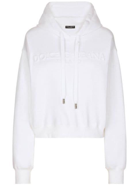 logo-embossed drawstring hoodie by DOLCE&GABBANA