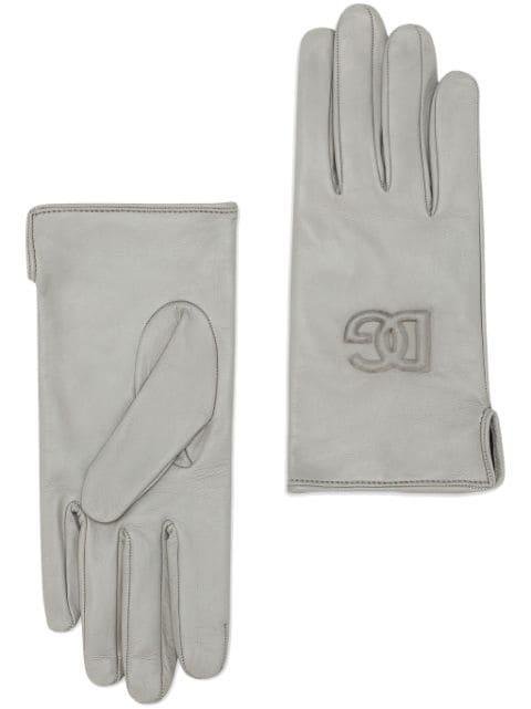 logo-embossed leather gloves by DOLCE&GABBANA