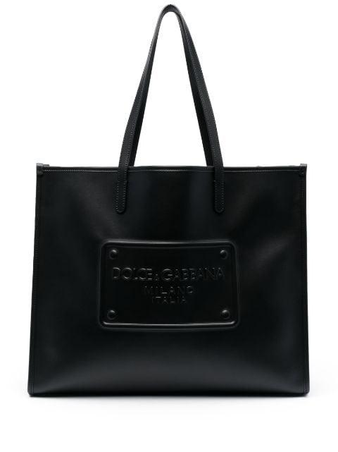 logo-embossed leather tote bag by DOLCE&GABBANA