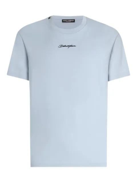 logo-embroidered cotton T-shirt by DOLCE&GABBANA