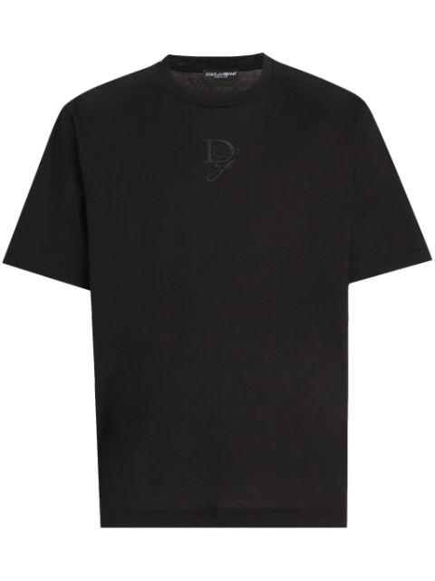 logo-embroidered cotton T-shirt by DOLCE&GABBANA