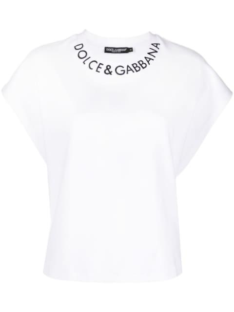 logo-embroidered cotton T-shirt by DOLCE&GABBANA