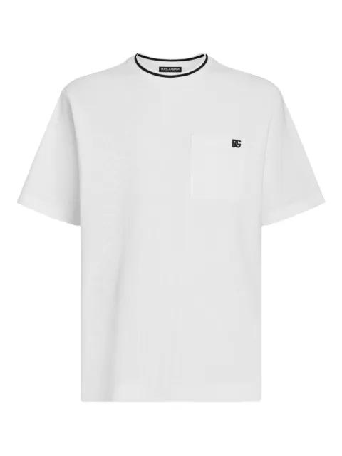 logo-embroidered cotton T-shirt by DOLCE&GABBANA