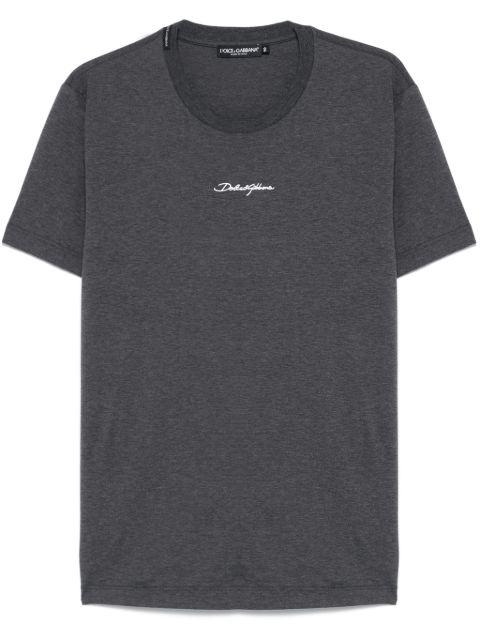 logo-embroidered cotton T-shirt by DOLCE&GABBANA