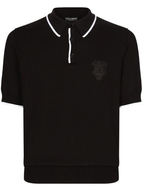 logo-embroidered cotton polo shirt by DOLCE&GABBANA
