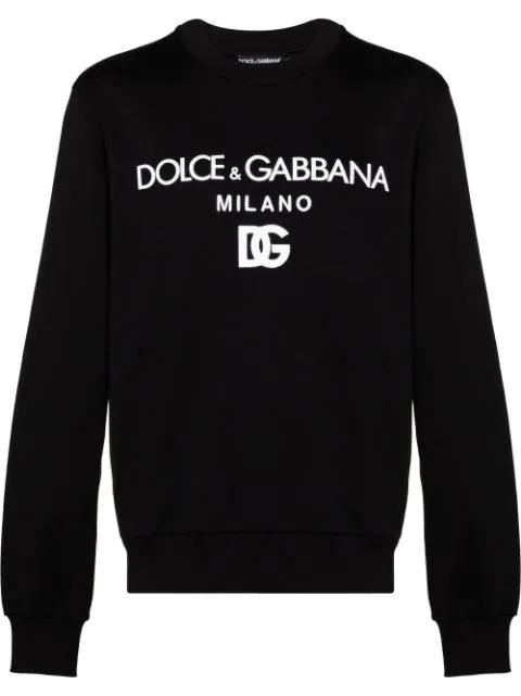 logo-embroidered cotton sweatshirt by DOLCE&GABBANA