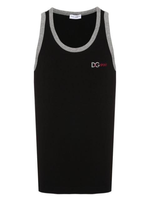logo-embroidered cotton tank top by DOLCE&GABBANA