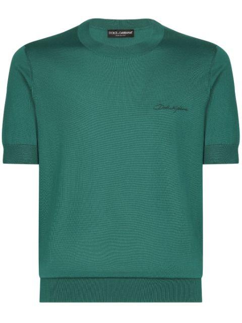 logo-embroidered silk sweater by DOLCE&GABBANA