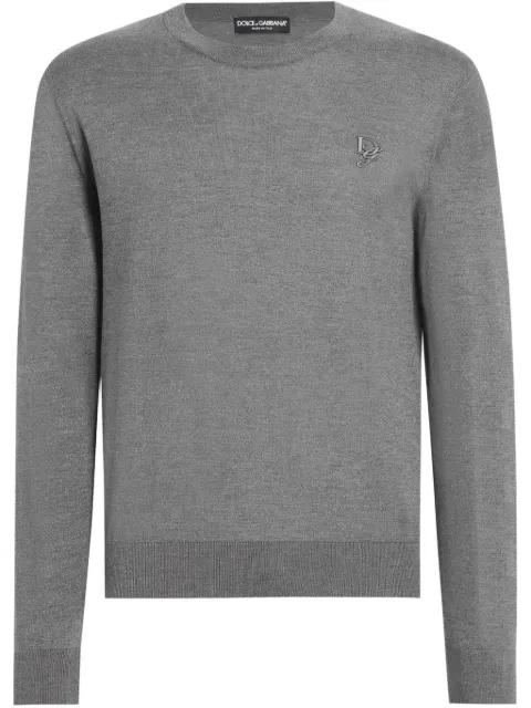 logo-embroidered silk sweater by DOLCE&GABBANA