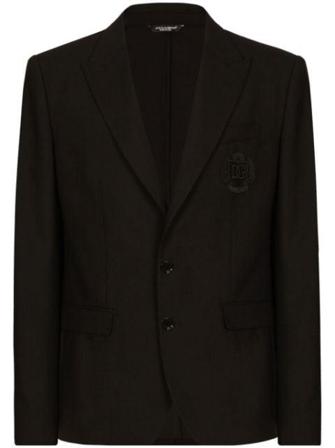 logo-embroidered single-breasted jacket by DOLCE&GABBANA