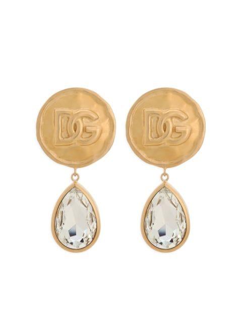 logo-engraved drop earrings by DOLCE&GABBANA