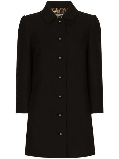 logo-engraved single-breasted coat by DOLCE&GABBANA