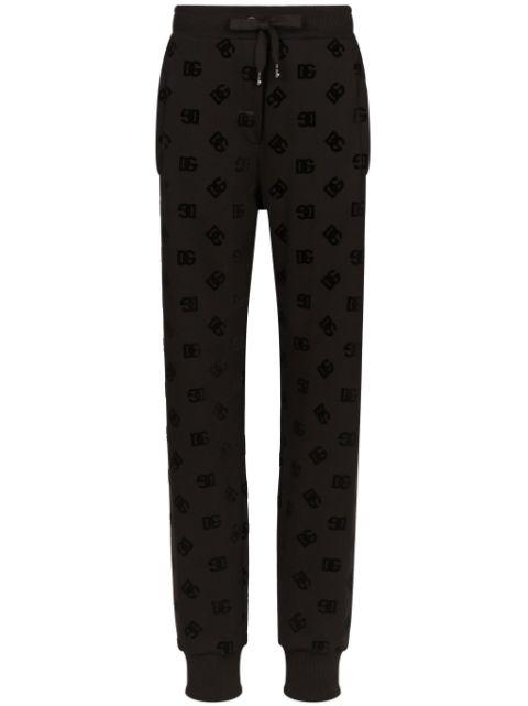 logo-flocked cotton track pants by DOLCE&GABBANA