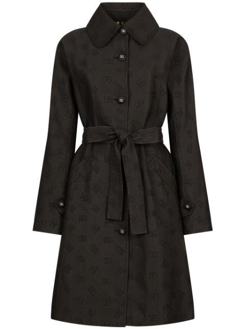 logo-jacquard belted trench coat by DOLCE&GABBANA