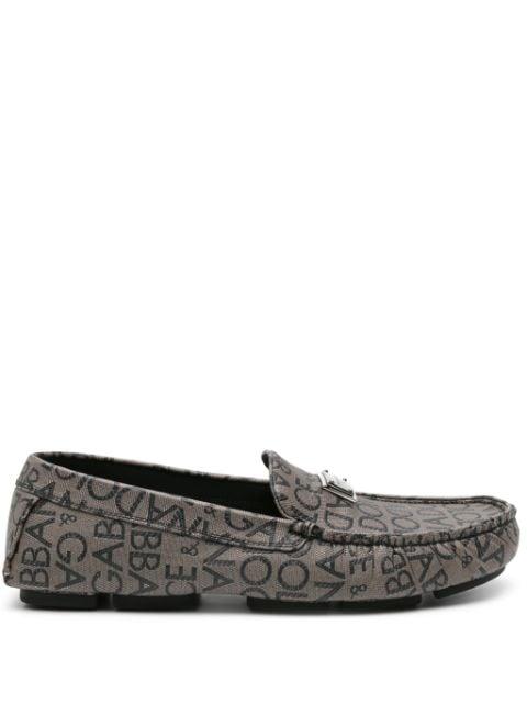 logo-jacquard canvas loafers by DOLCE&GABBANA