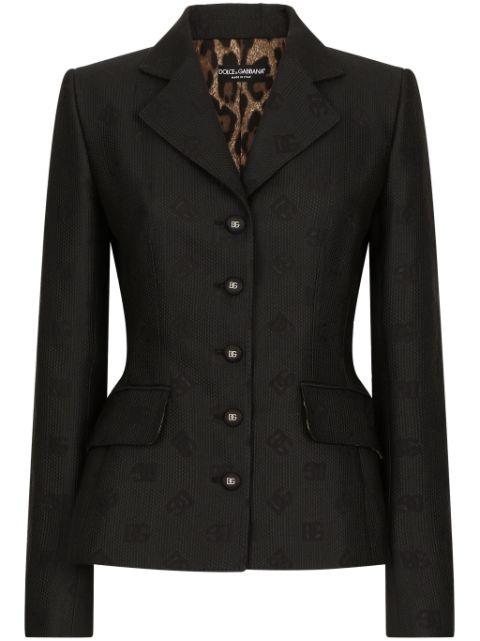 logo-jacquard single-breasted blazer by DOLCE&GABBANA