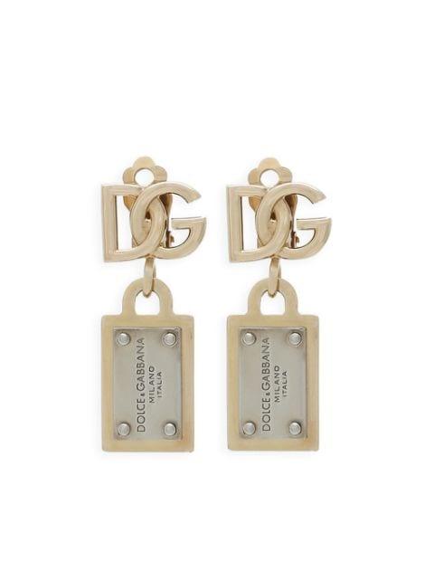 logo-lettering drop earrings by DOLCE&GABBANA