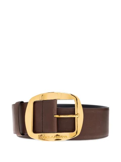logo-lettering logo leather belt by DOLCE&GABBANA