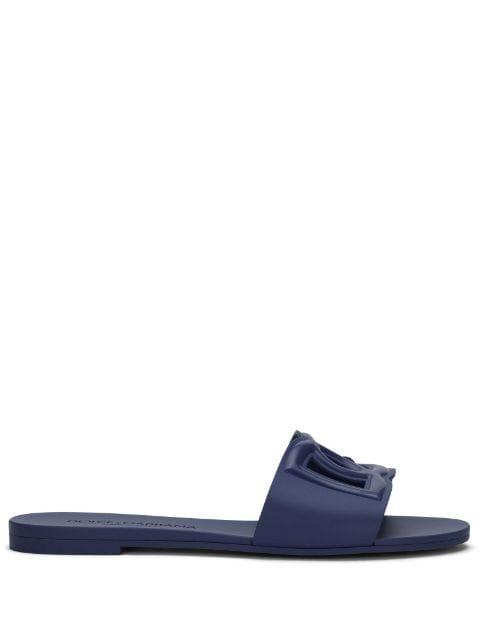 logo-lettering open-toe slides by DOLCE&GABBANA
