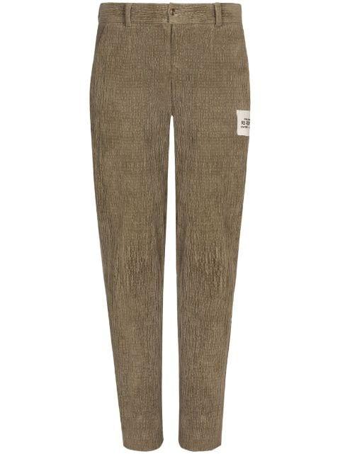 logo-patch corduroy tapered trousers by DOLCE&GABBANA