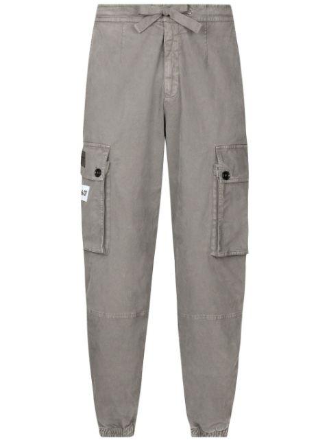 logo-patch cotton cargo trousers by DOLCE&GABBANA