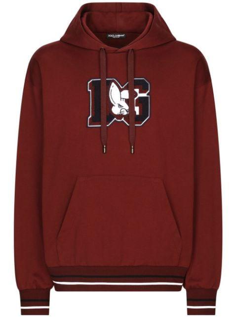 logo-patch cotton hoodie by DOLCE&GABBANA