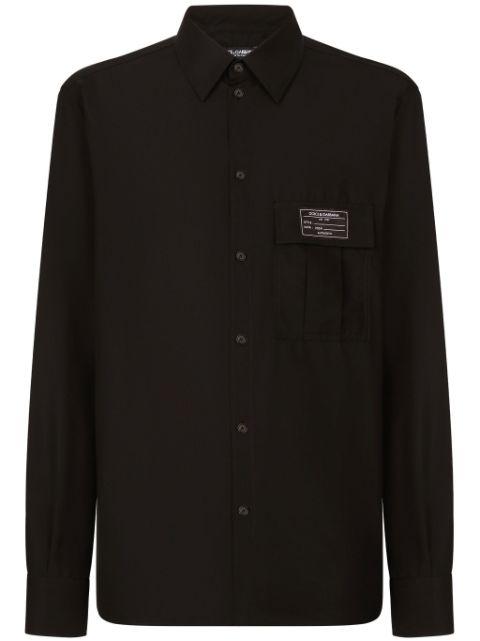 logo-patch cotton shirt by DOLCE&GABBANA