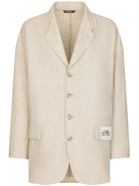 logo-patch single-breasted blazer by DOLCE&GABBANA