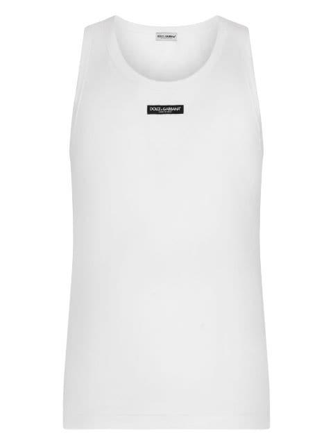 logo-patch tank top by DOLCE&GABBANA