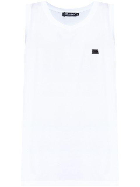 logo-patch tank top by DOLCE&GABBANA