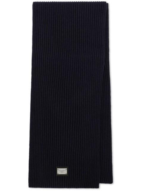 logo-patch wool scarf by DOLCE&GABBANA