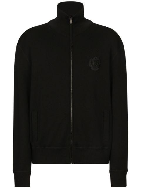 logo-patch zip-up cardigan by DOLCE&GABBANA