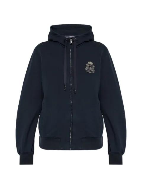 logo-patch zip-up hoodie by DOLCE&GABBANA