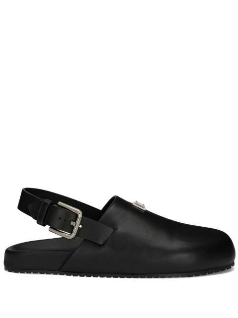 logo-plaque buckled leather sandals by DOLCE&GABBANA