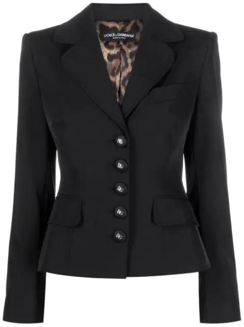 logo-plaque button-fastening blazer by DOLCE&GABBANA