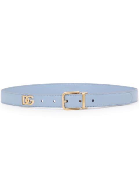 logo plaque calfskin belt by DOLCE&GABBANA