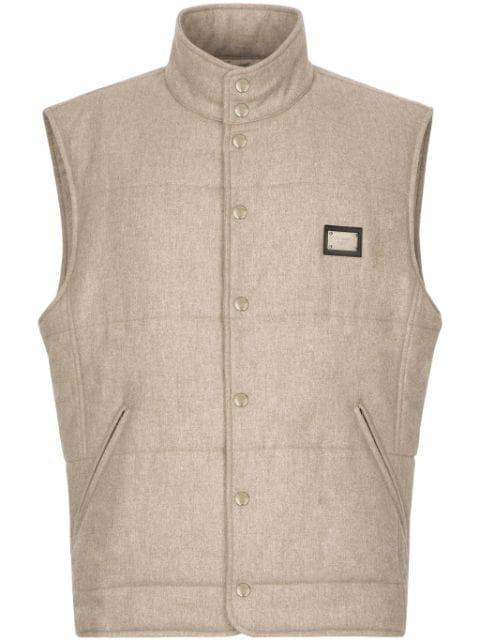 logo-plaque cashmere-blend gilet by DOLCE&GABBANA