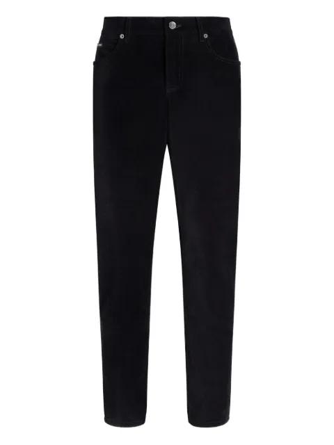 logo-plaque corduroy trousers by DOLCE&GABBANA