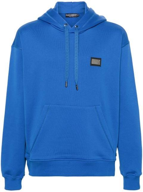 logo-plaque cotton hoodie by DOLCE&GABBANA