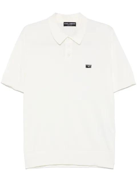 logo-plaque cotton polo shirt by DOLCE&GABBANA