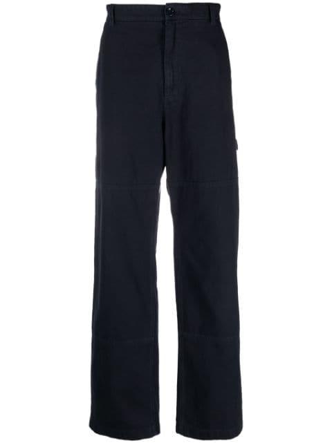 logo-plaque cotton straight trousers by DOLCE&GABBANA