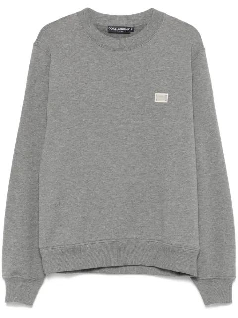 logo-plaque cotton sweatshirt by DOLCE&GABBANA