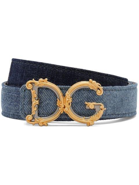 logo-plaque denim belt by DOLCE&GABBANA