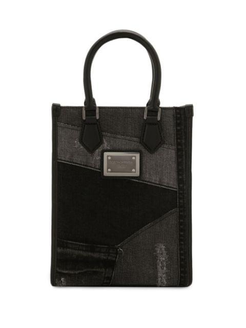 logo-plaque denim tote bag by DOLCE&GABBANA