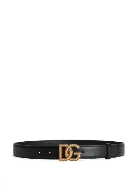 logo-plaque leather belt by DOLCE&GABBANA