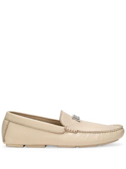 logo-plaque leather loafers by DOLCE&GABBANA