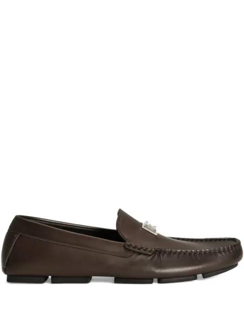 logo-plaque leather loafers by DOLCE&GABBANA