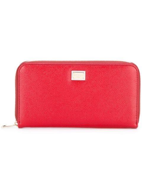 logo-plaque leather zip-around wallet by DOLCE&GABBANA